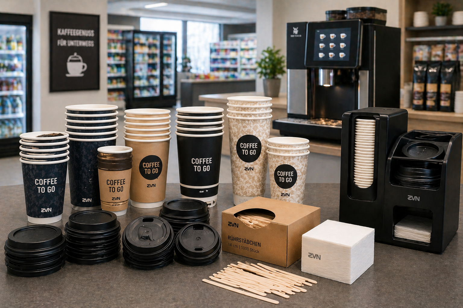 Deckel für Coffee to Go Becher – 80mm & 90mm, weiß & schwarz